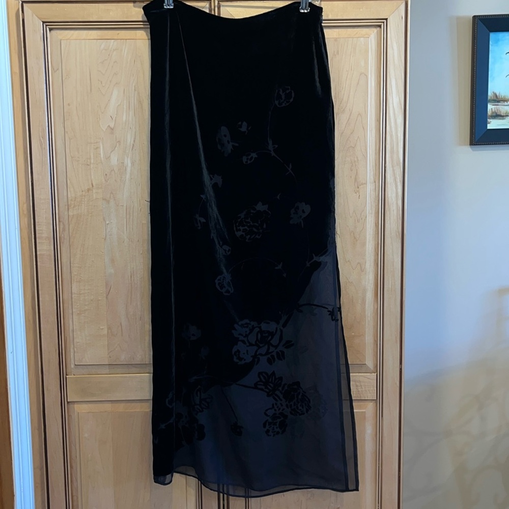 Kelly and Diane Sexy Black Velvet Long Skirt